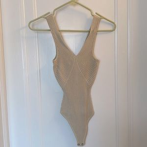 Abercrombie Elevated Knit V-Neck Bodysuit Size XXS